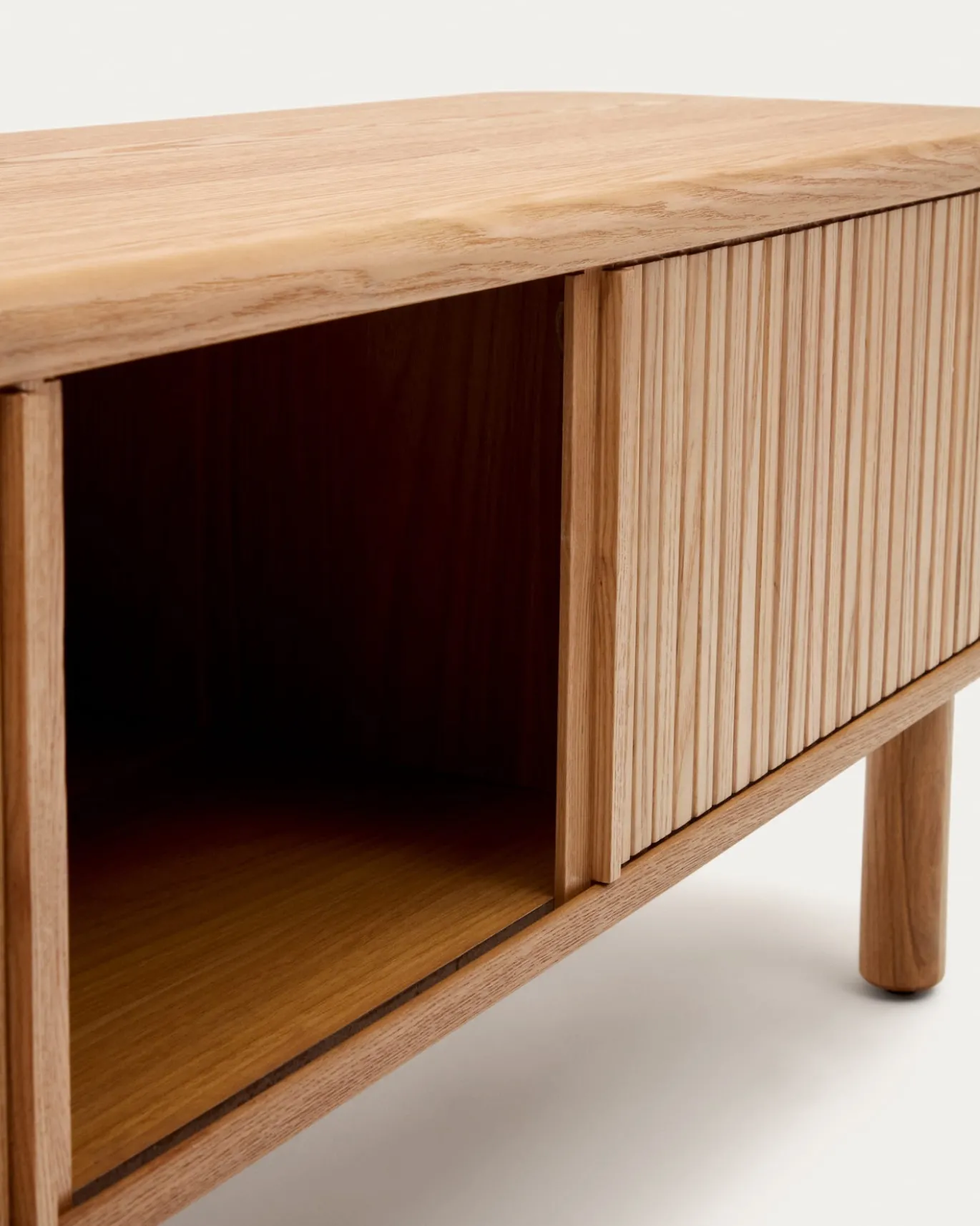 Kave Home Tv-meubel Mailen 2 Deuren Essenfineer Naturel 200x50cm