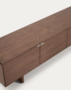 Kave Home Tv-meubel Norlen met 4 Deuren Walnootfineer 200x46cm