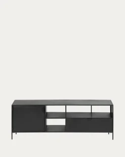 Kave Home Tv-meubel Shantay Metaal Zwart 1 Deur en Lade 150x50cm
