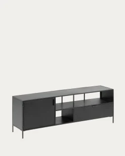 Kave Home Tv-meubel Shantay Metaal Zwart 1 Deur en Lade 150x50cm
