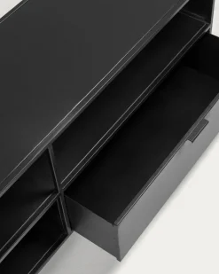 Kave Home Tv-meubel Shantay Metaal Zwart 1 Deur en Lade 150x50cm