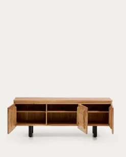 Kave Home Tv-meubel Uxue 3-deurs Acaciahout Naturel 150x58cm
