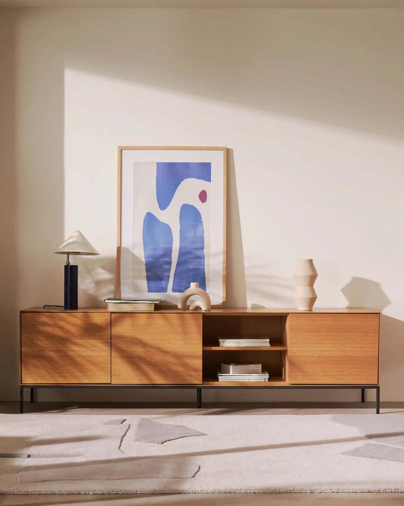 Kave Home Tv-meubel Vedrana 3 Deuren Eiken 195x55cm