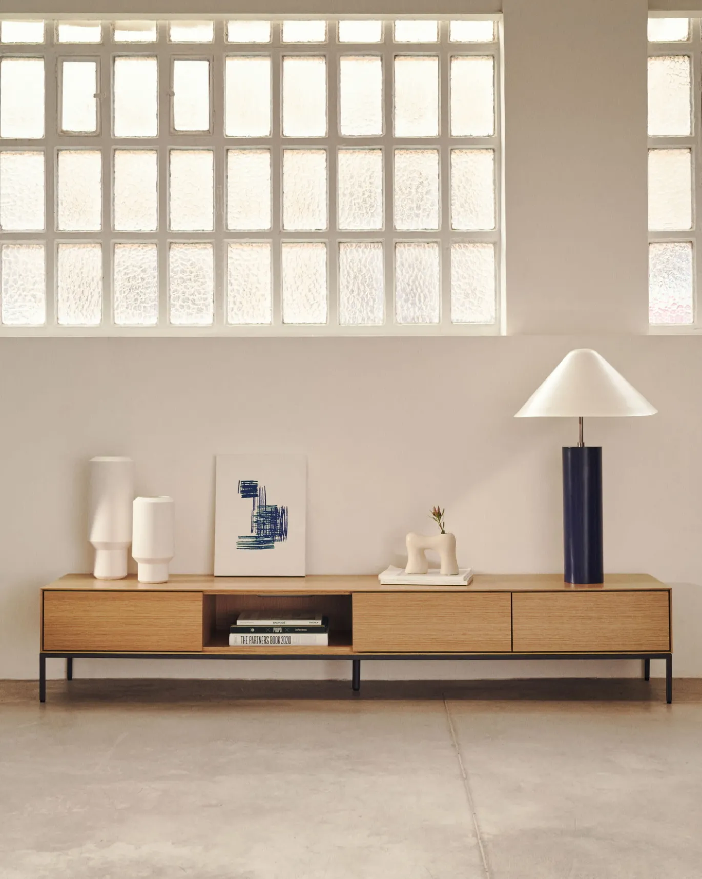 Kave Home Tv-meubel Vedrana 3 Laden Eiken 195x35cm