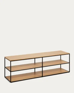 Kave Home Tv-meubel Yoana Eikenfineer Zwart 160x40cm