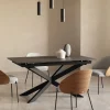 Kave Home Uitschuifbare Glazen Tafel Atminda Zwart 160 (210)x90cm
