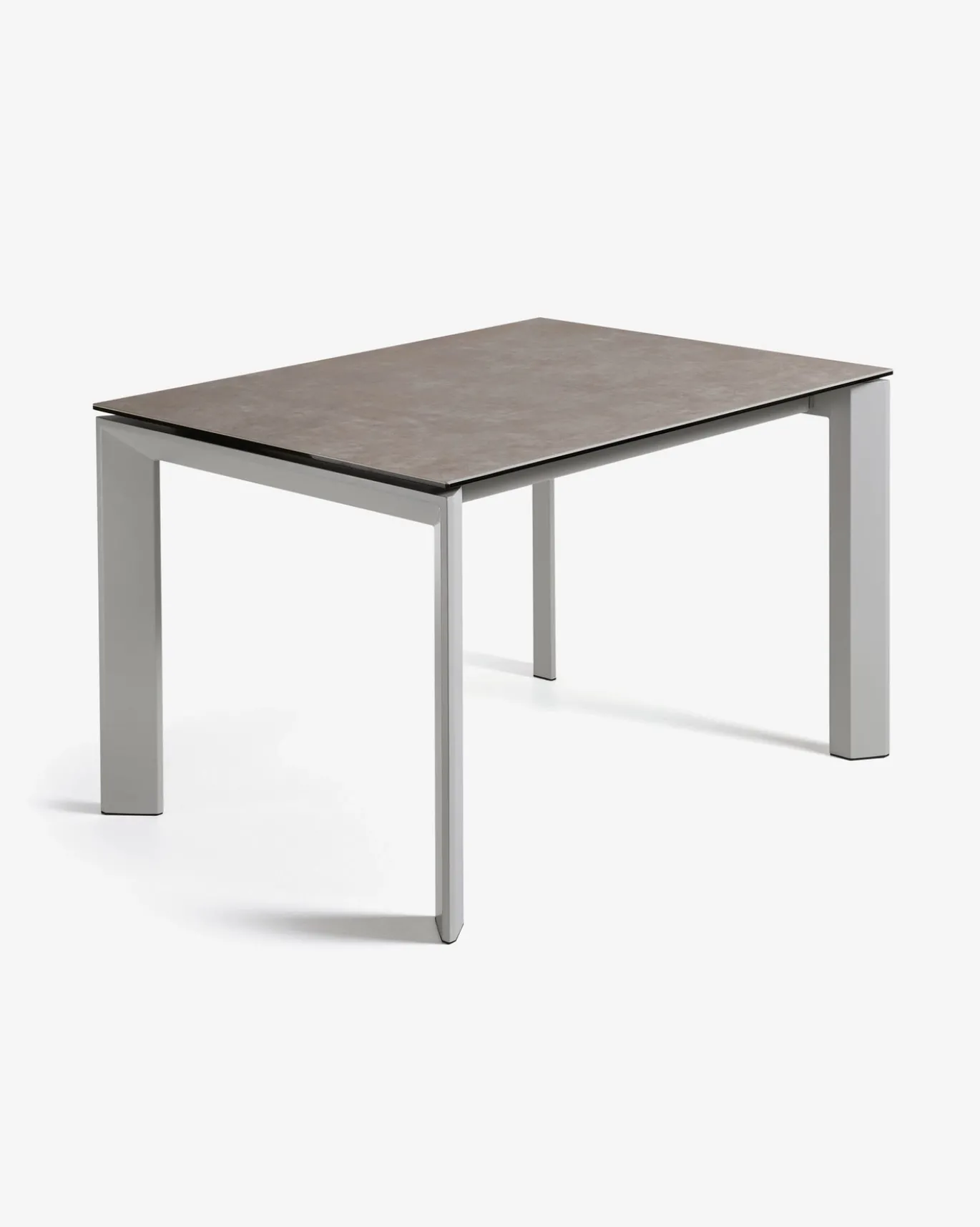 Kave Home Uitschuifbare Keramische Tafel Axis Grijze Stalen Poten 120-180cm