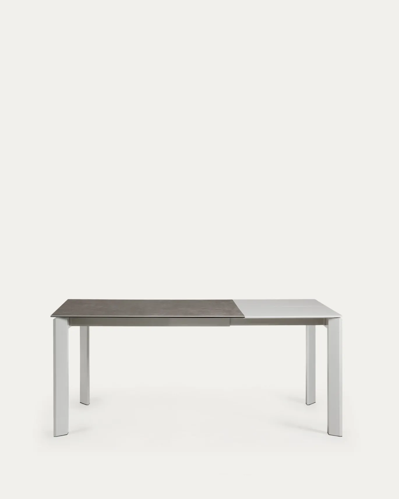 Kave Home Uitschuifbare Keramische Tafel Axis Grijze Stalen Poten 120-180cm