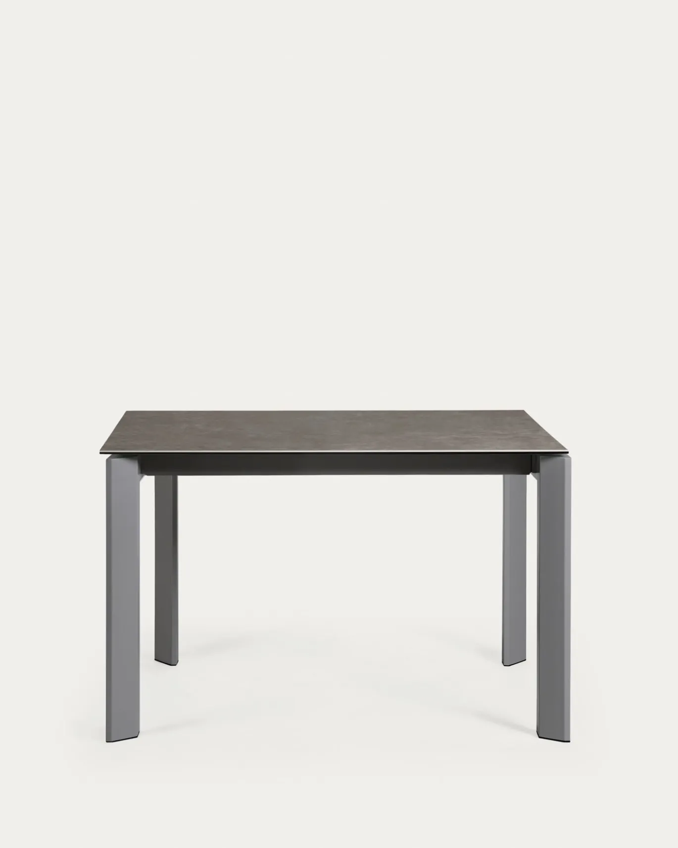 Kave Home Uitschuifbare Keramische Tafel Axis Antraciet Stalen Poten 120-180cm