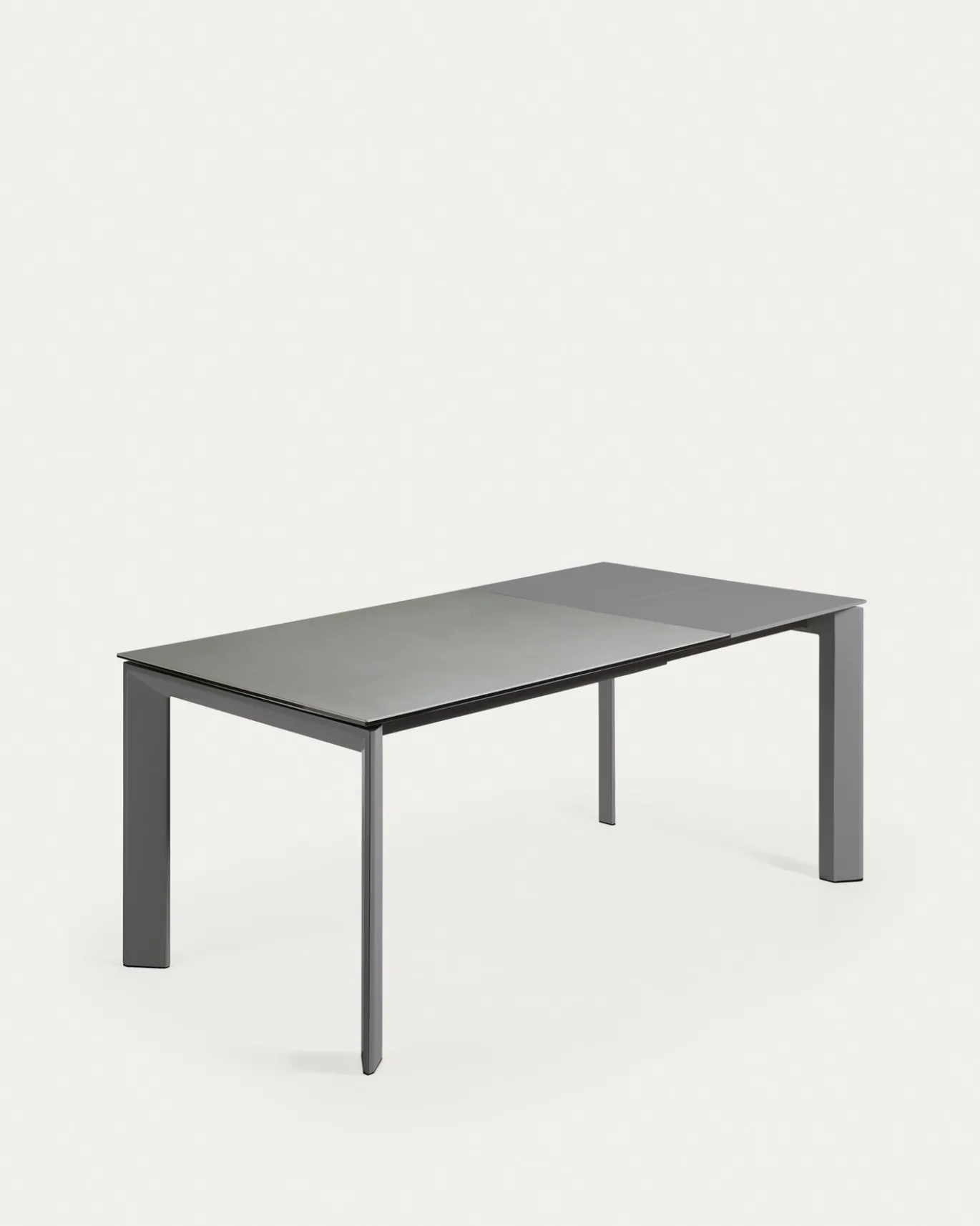 Kave Home Uitschuifbare Keramisch Tafel Axis met Antraciet Stalen Poten 120 (180)cm