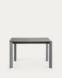 Kave Home Uitschuifbare Keramisch Tafel Axis met Antraciet Stalen Poten 120 (180)cm