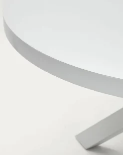 Kave Home Uitschuifbare Ronde Tafel Vashti Wit Glas Ø120-160cm