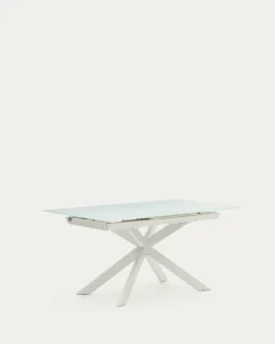 Kave Home Uitschuifbare Ronde Tafel Vashti Glas en MDF 160-210cm