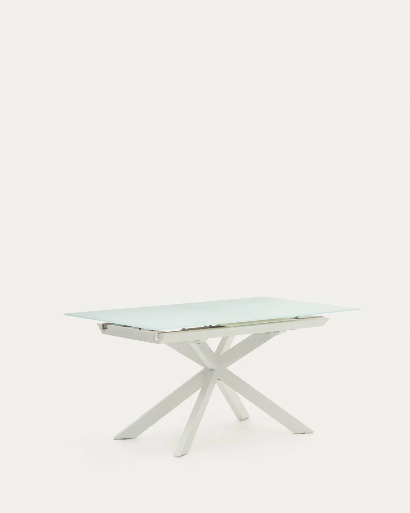 Kave Home Uitschuifbare Ronde Tafel Vashti Glas en MDF 160-210cm