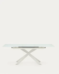 Kave Home Uitschuifbare Ronde Tafel Vashti Glas en MDF 160-210cm