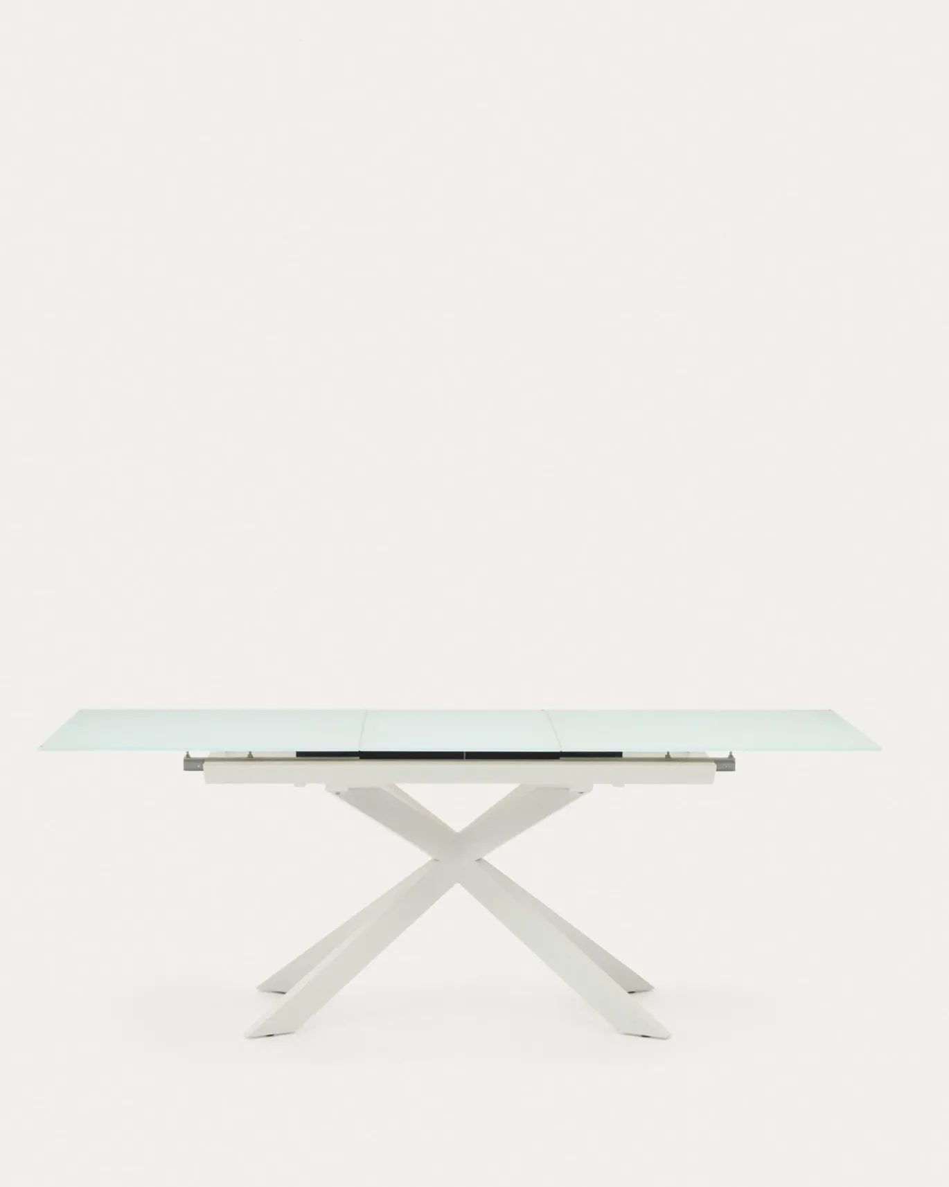 Kave Home Uitschuifbare Ronde Tafel Vashti Glas en MDF 160-210cm