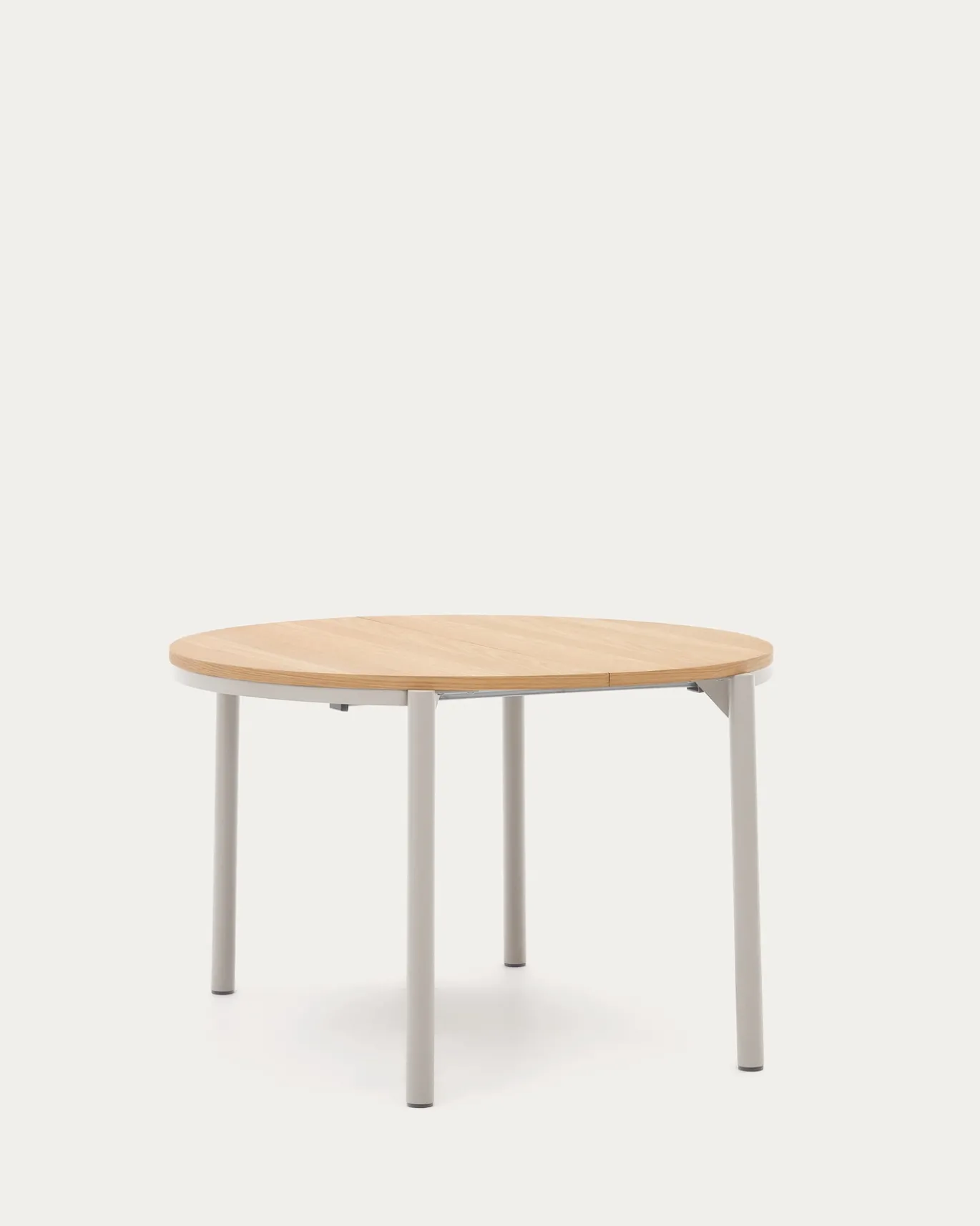 Kave Home Uitschuifbare Ronde Tafel Montuiril Eikenfineer Grijs Ø120 (200)cm