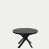 Kave Home Uitschuifbare Ronde Tafel Vashti Zwart Glas Ø120-160cm