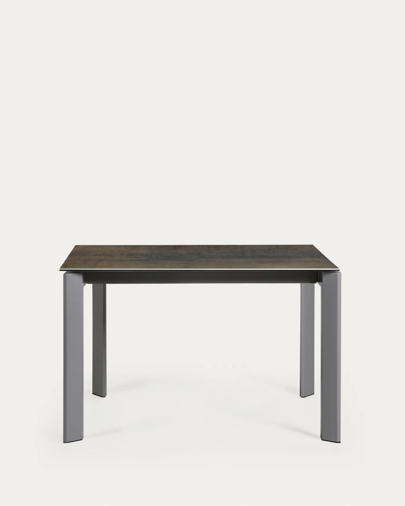 Kave Home Uitschuifbare Tafel Axis Porselein met Antraciet Stalen Poten 120 (180)cm