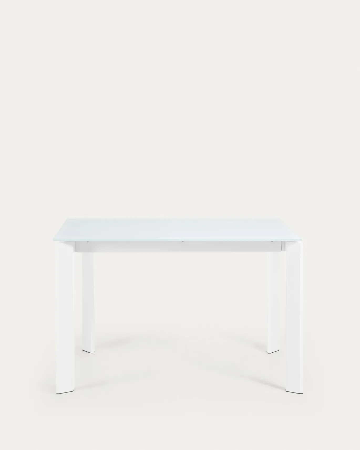 Kave Home Uitschuifbare Tafel Axis Wit Glas 120-180cm