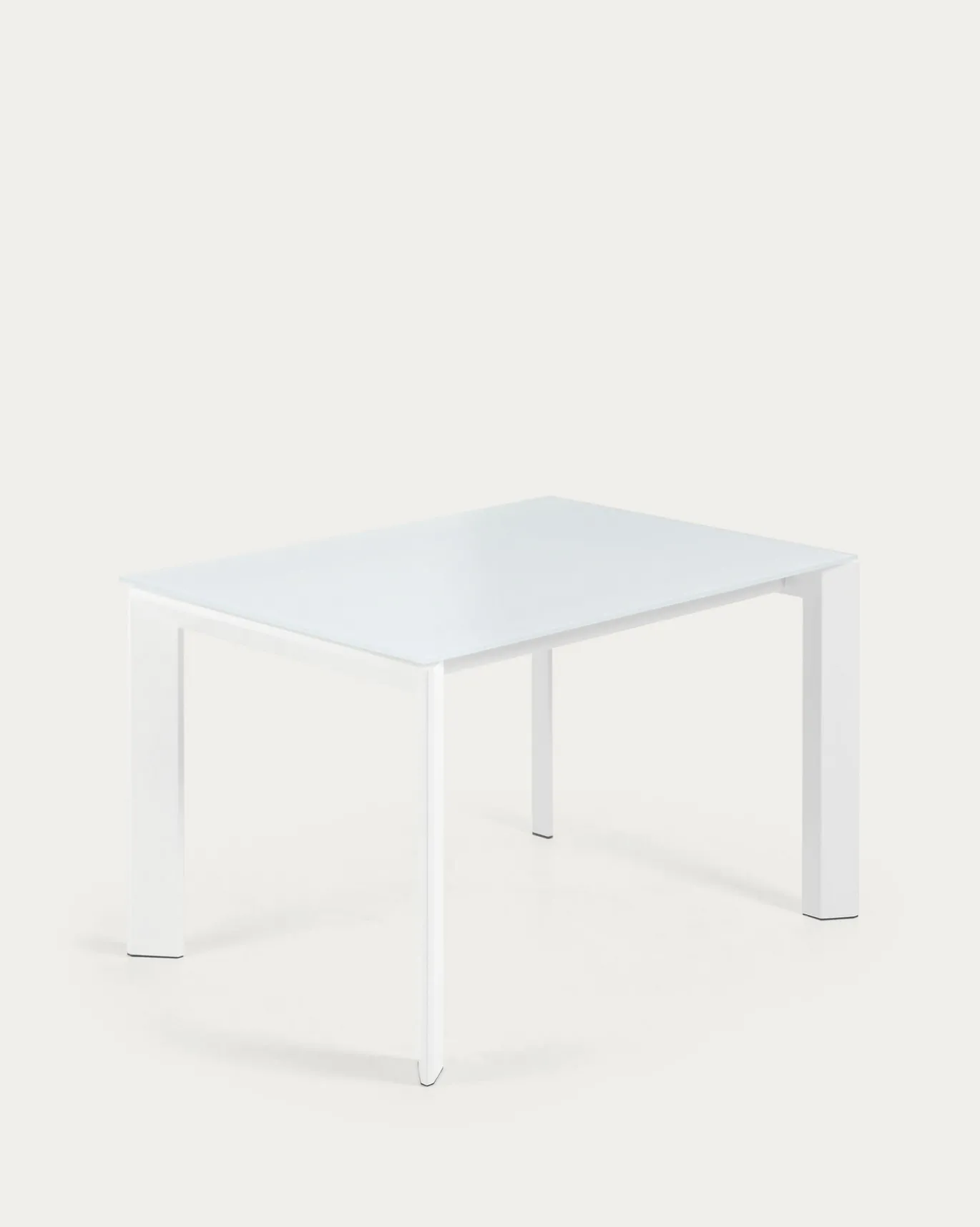 Kave Home Uitschuifbare Tafel Axis Wit Glas 120-180cm