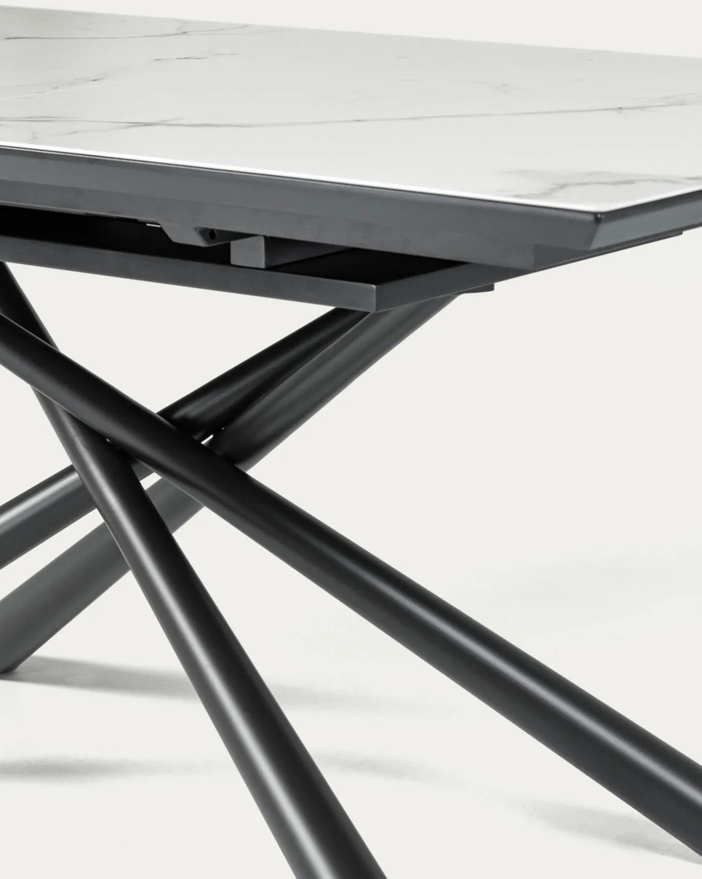 Kave Home Uitschuifbare Tafel Theone Wit Porselein 160 (210)x90cm