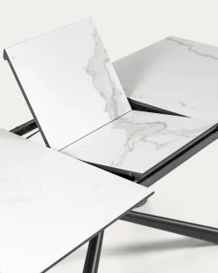 Kave Home Uitschuifbare Tafel Theone Wit Porselein 160 (210)x90cm