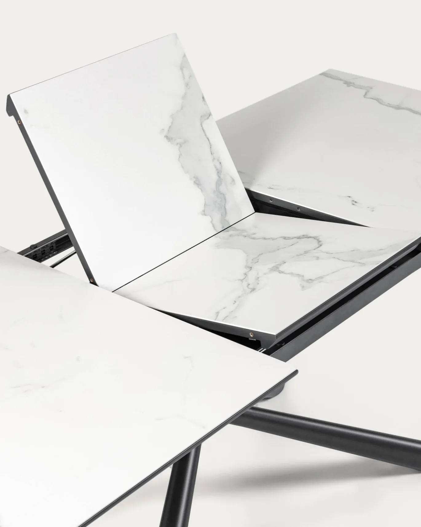 Kave Home Uitschuifbare Tafel Theone Wit Porselein 160 (210)x90cm