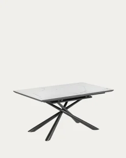 Kave Home Uitschuifbare Tafel Theone Wit Porselein 160 (210)x90cm