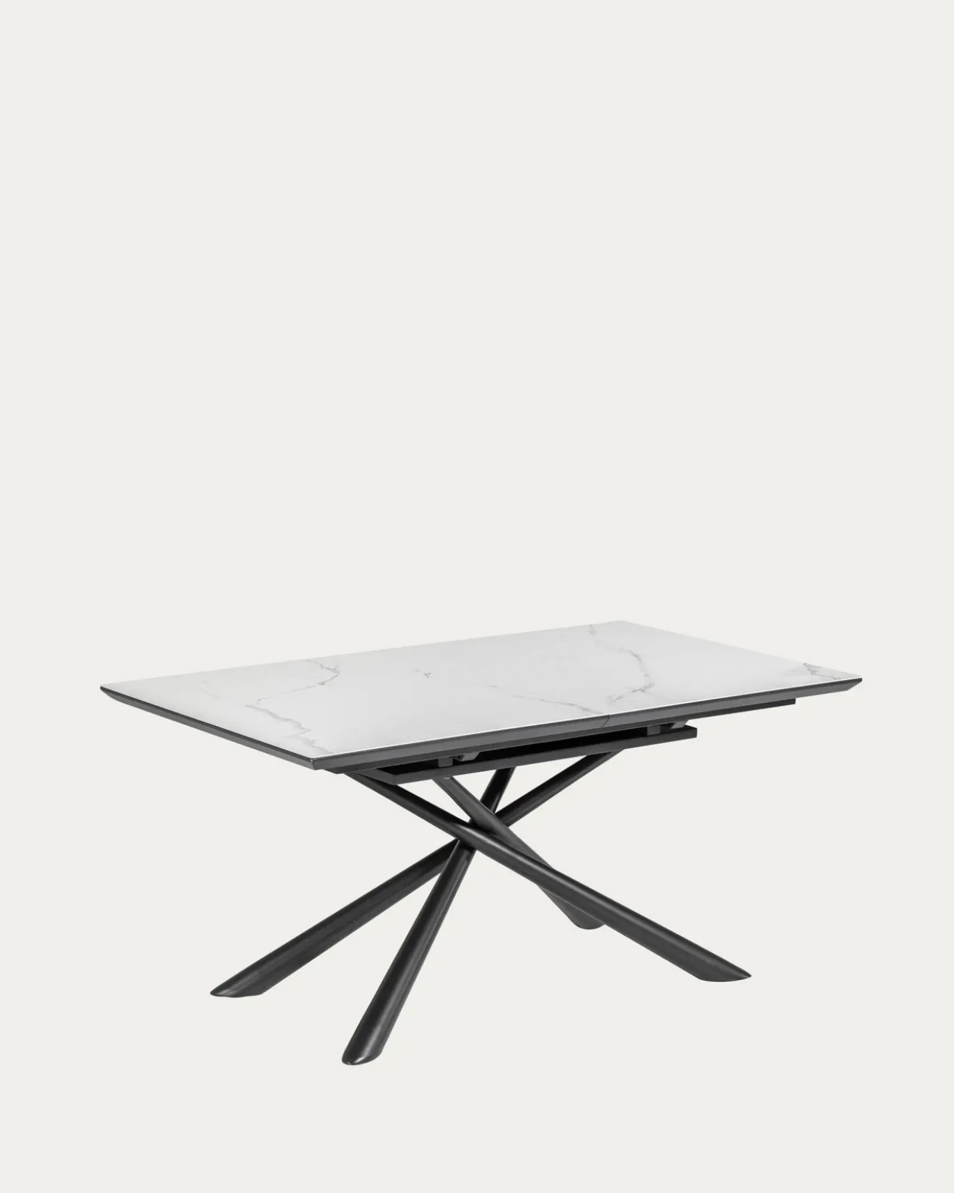 Kave Home Uitschuifbare Tafel Theone Wit Porselein 160 (210)x90cm