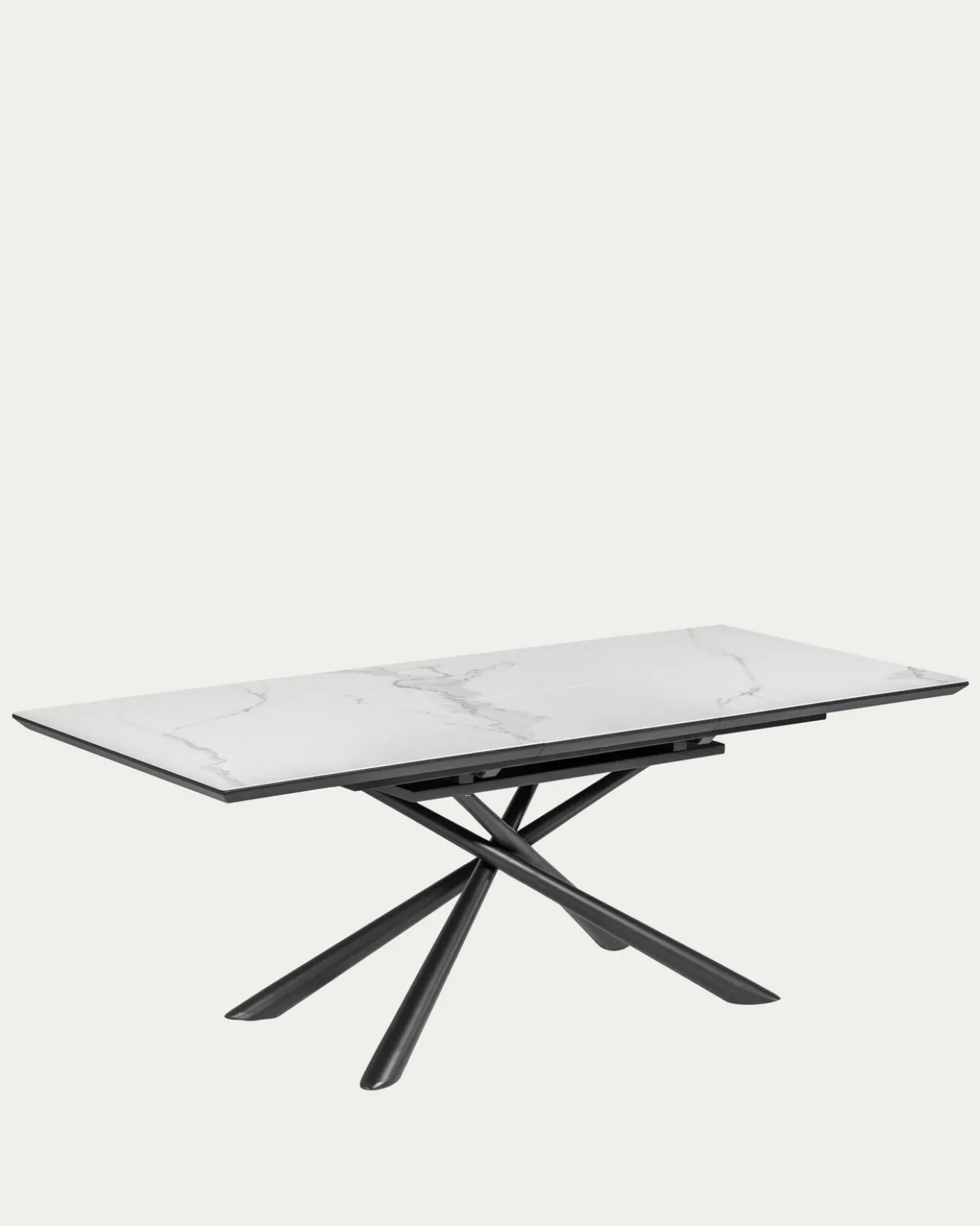 Kave Home Uitschuifbare Tafel Theone Wit Porselein 160 (210)x90cm