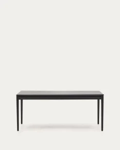 Kave Home Uitschuifbare Tafel Lenon Eikenfineer Zwart 160(240)x90cm