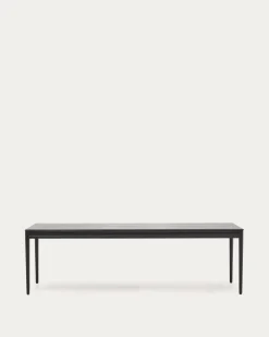 Kave Home Uitschuifbare Tafel Lenon Eikenfineer Zwart 160(240)x90cm