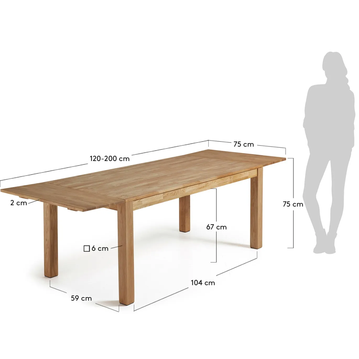 Kave Home Uitschuifbare Tafel Isbel 120-200cm