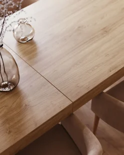 Kave Home Uitschuifbare Tafel Briva Eikenfineer Naturel 180 (230)x90cm