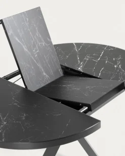 Kave Home Uitschuifbare Tafel Milian Rond Ø120 (200)x75cm