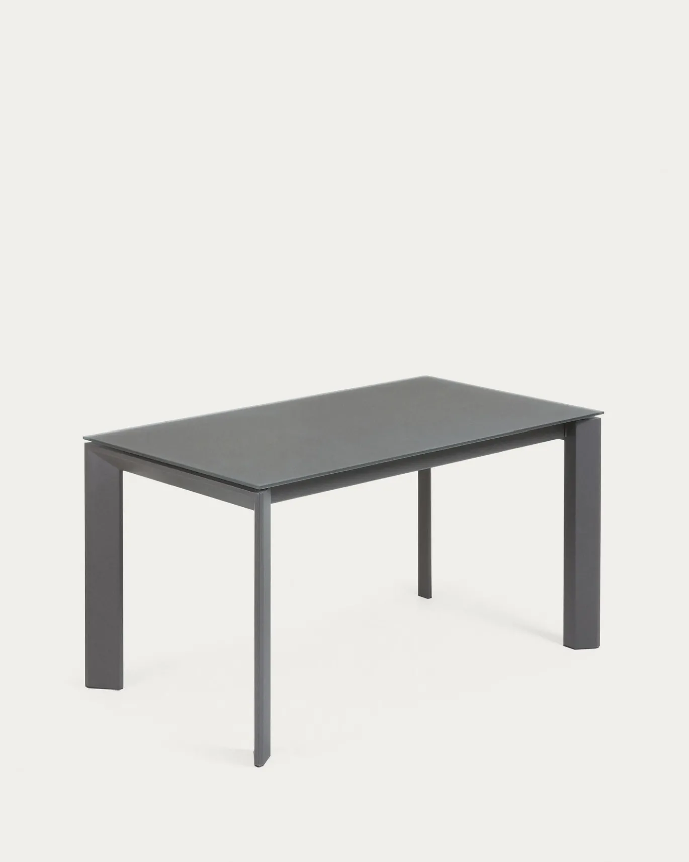 Kave Home Uitschuifbare Tafel Axis Glas Donkergrijs 140-200cm
