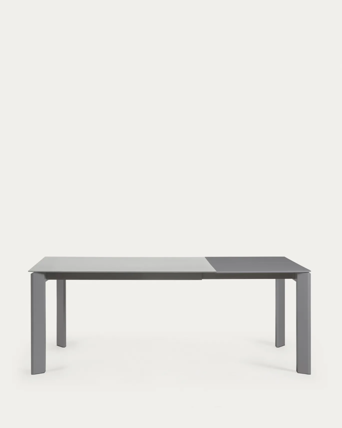 Kave Home Uitschuifbare Tafel Axis Glas Donkergrijs 140-200cm