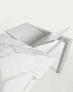 Kave Home Uitschuifbare Tafel Axis Porselein met Grijs Poten 120 (180)cm