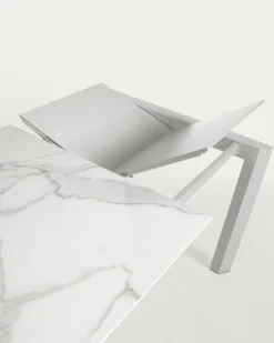 Kave Home Uitschuifbare Tafel Axis Porselein met Grijs Poten 120 (180)cm