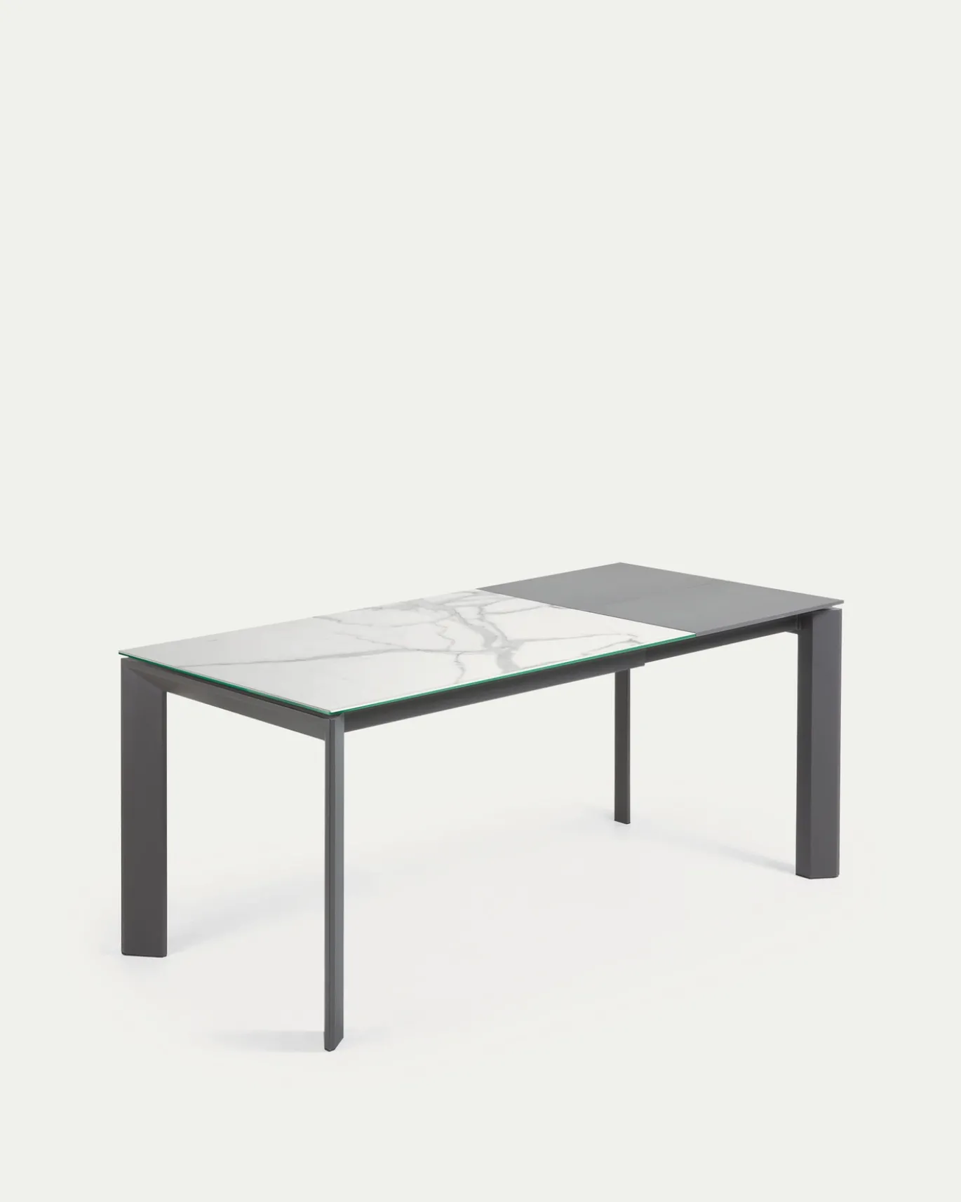 Kave Home Uitschuifbare Tafel Axis Porselein Wit/donkergrijs 120 (180)cm