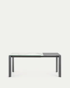 Kave Home Uitschuifbare Tafel Axis Porselein Wit/donkergrijs 120 (180)cm