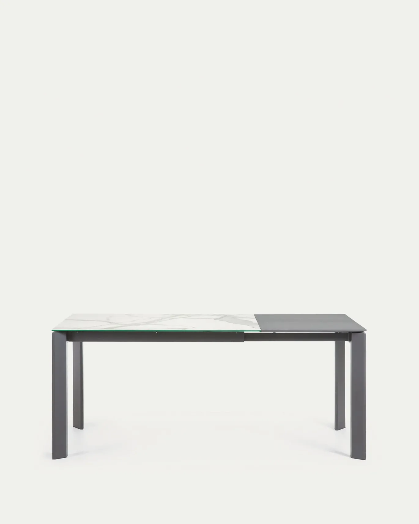 Kave Home Uitschuifbare Tafel Axis Porselein Wit/donkergrijs 120 (180)cm