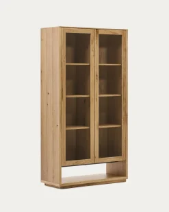 Kave Home Vitrinekast Alguema Eikenfineer Naturel 100x185cm