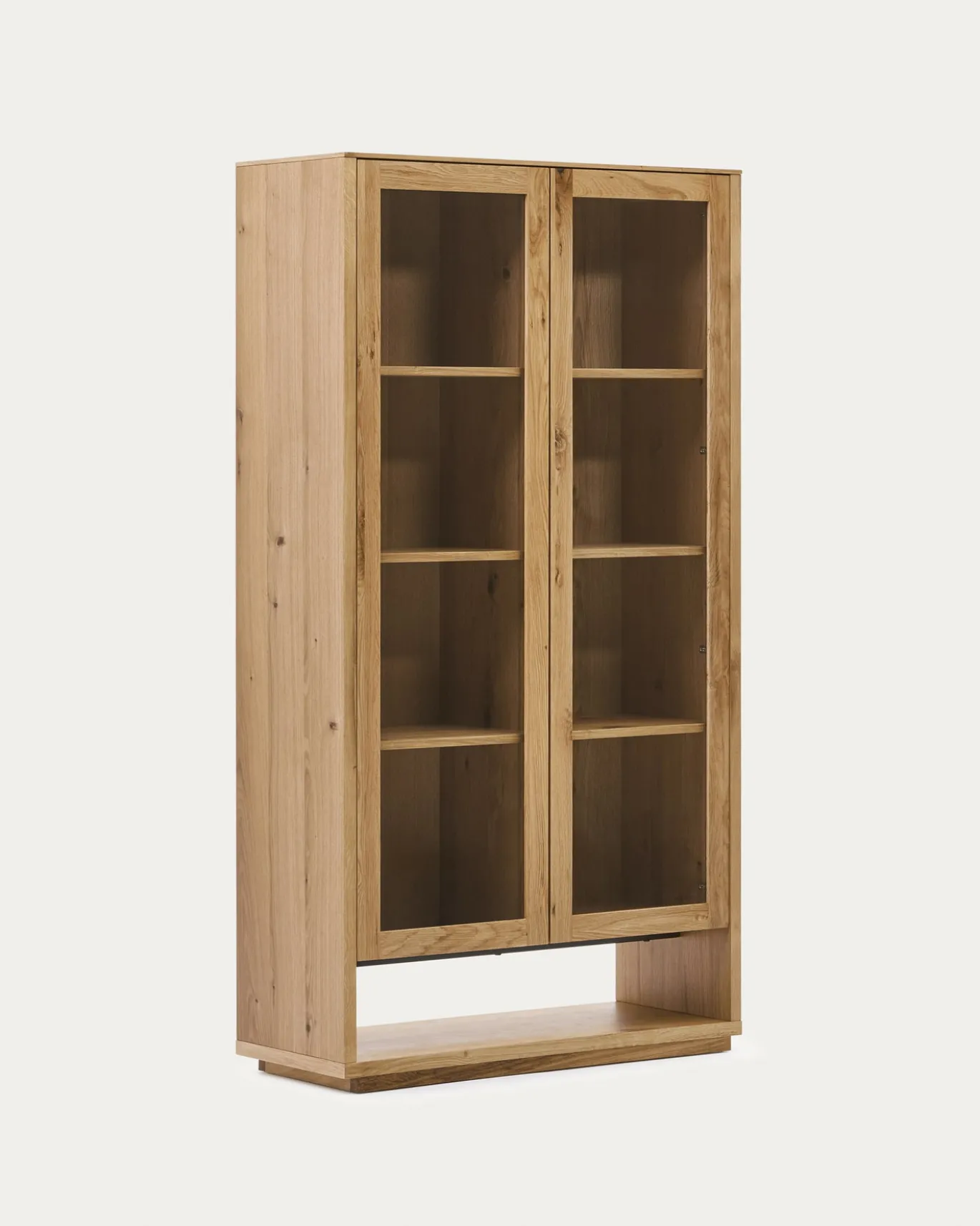 Kave Home Vitrinekast Alguema Eikenfineer Naturel 100x185cm