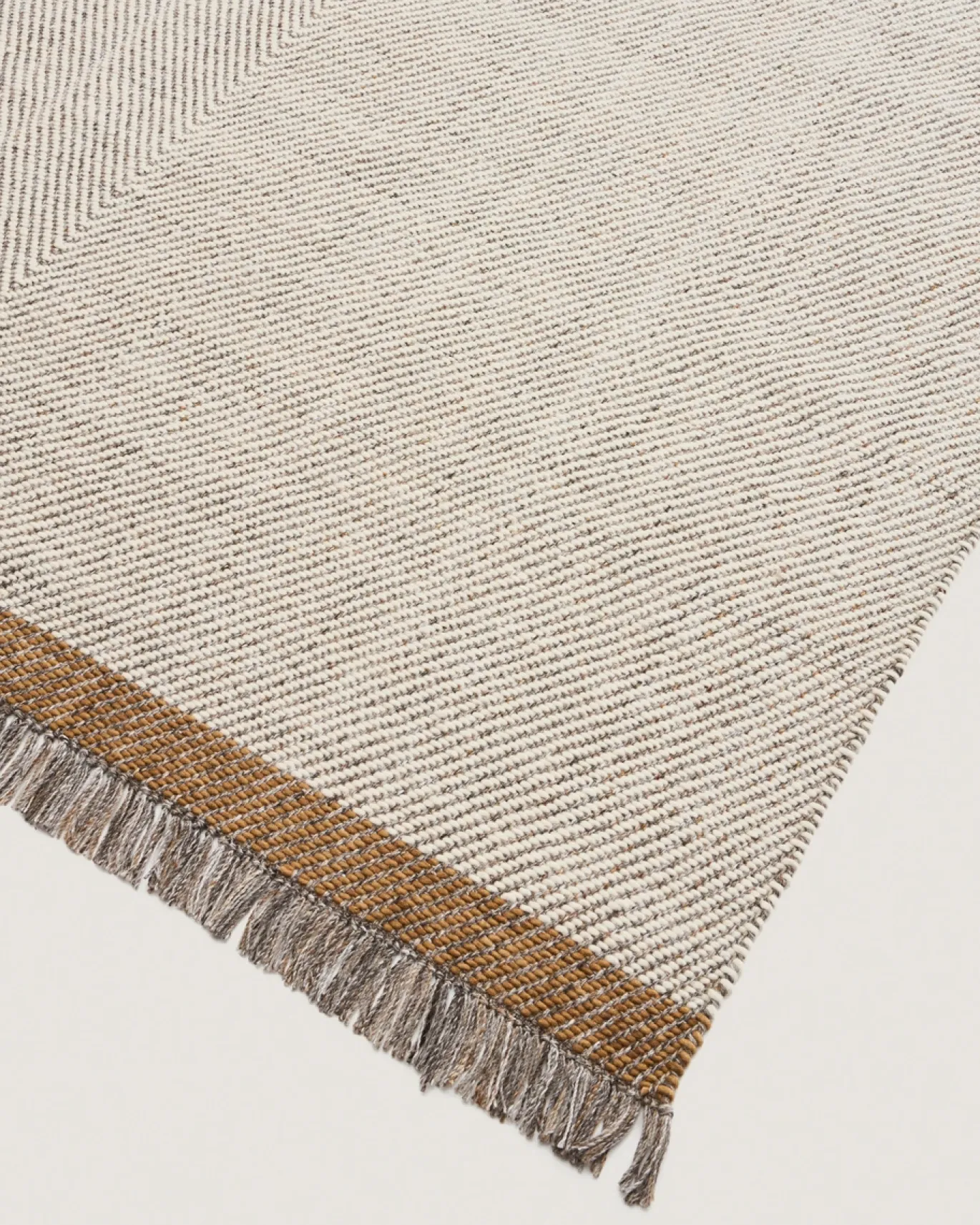 Kave Home Vloerkleed Brina Beige Wol Visgraat-jacquardmotief 300x200cm