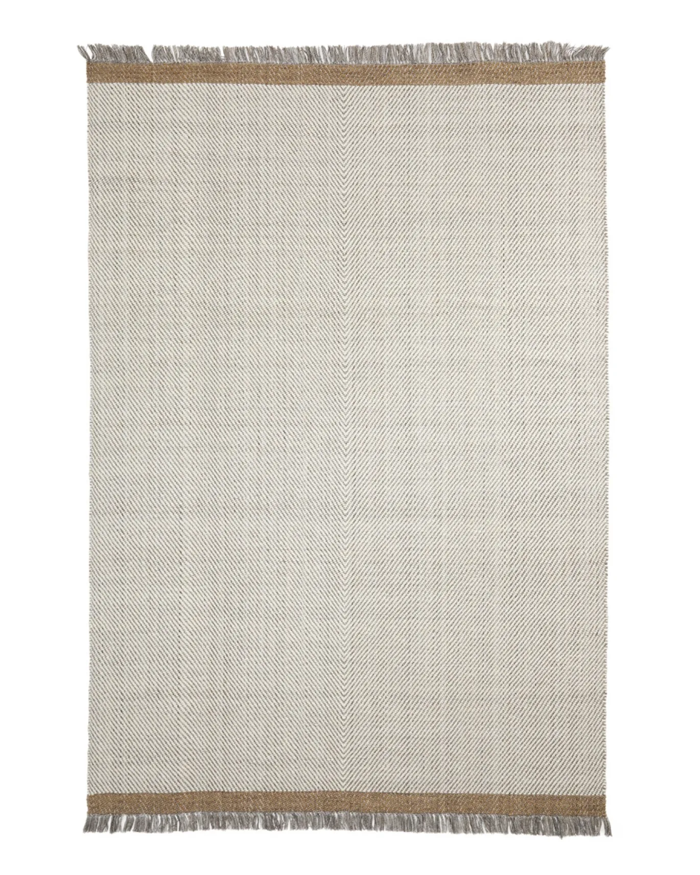 Kave Home Vloerkleed Brina Beige Wol Visgraat-jacquardmotief 300x200cm