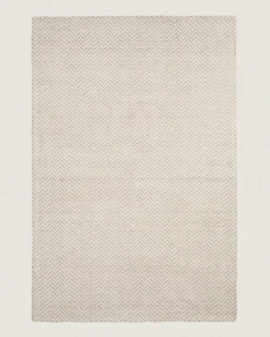 Kave Home Vloerkleed Calira Beige Wol Gevlochten Jacquardmotief 300x200cm