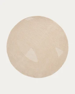 Kave Home Vloerkleed Domm Wol Beige Ø200cm