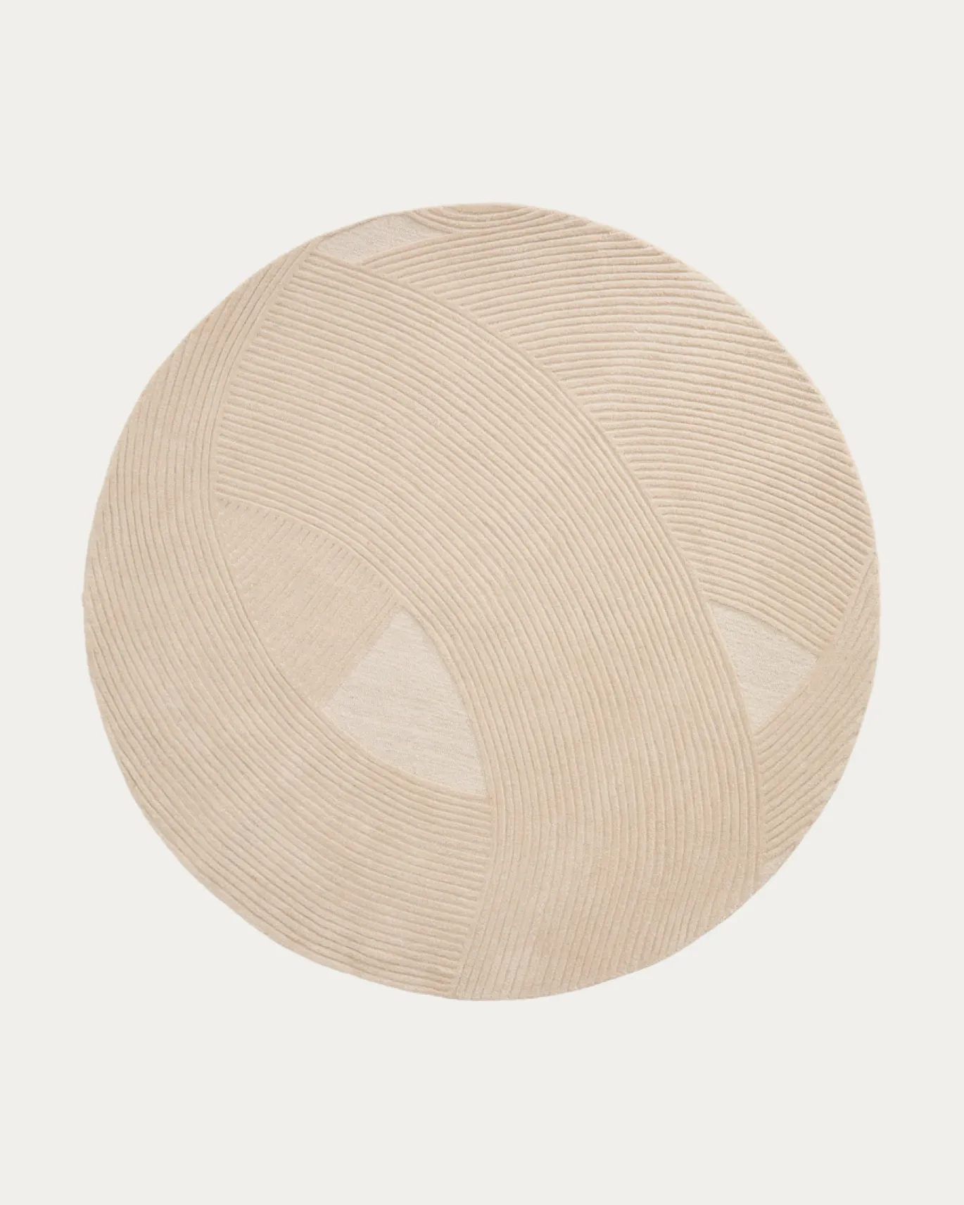 Kave Home Vloerkleed Domm Wol Beige Ø200cm